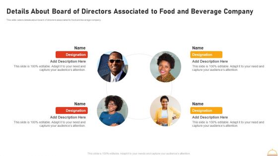 Appetizers Company Investor Funding Details About Board Of Directors Associated To Food And Beverage Company Clipart PDF