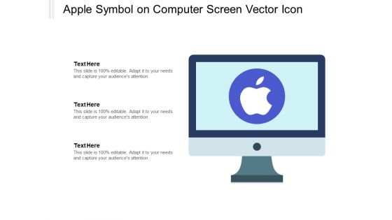 Apple Symbol On Computer Screen Vector Icon Ppt PowerPoint Presentation Pictures Guidelines PDF