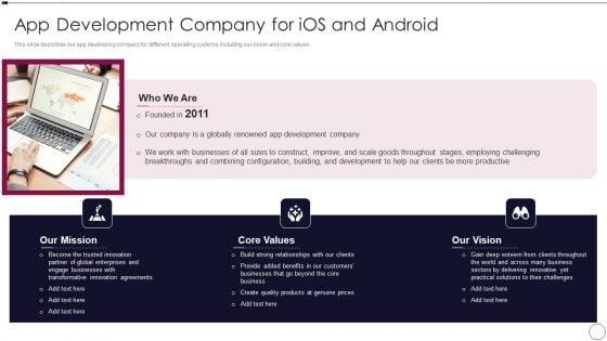 Application Development App Development Company For Ios And Android Themes PDF