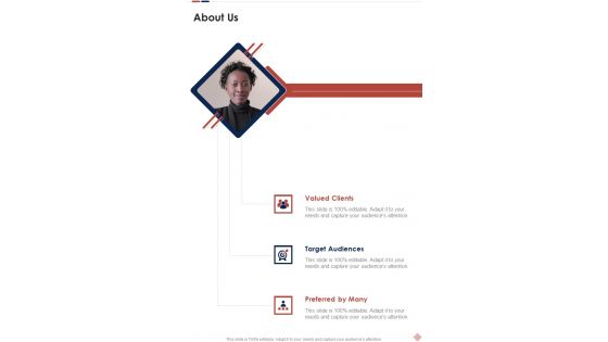 Application Development Freelance Proposal About Us One Pager Sample Example Document