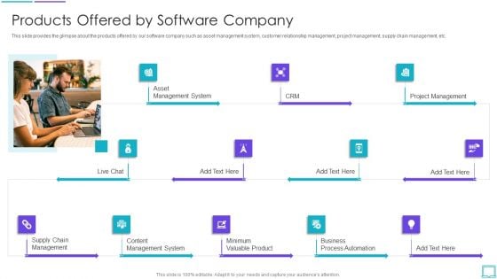 Application Development Startup Products Offered By Software Company Inspiration PDF