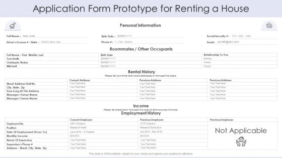 Application Form Prototype For Renting A House Microsoft PDF
