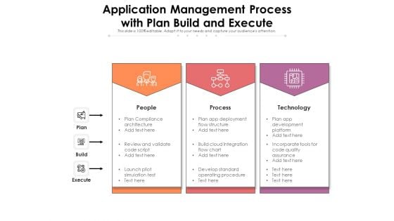 Application Management Process With Plan Build And Execute Ppt PowerPoint Presentation File Slide Portrait PDF