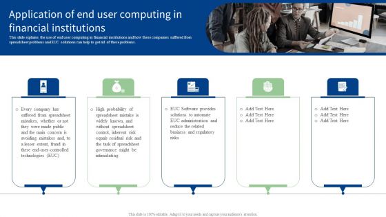 Application Of End User Computing In Financial Institutions Ppt PowerPoint Presentation File Professional PDF