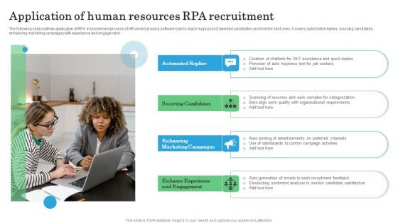 Application Of Human Resources RPA Recruitment Pictures PDF