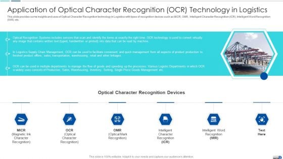 Application Of Optical Character Recognition OCR Technology In Logistics Topics PDF