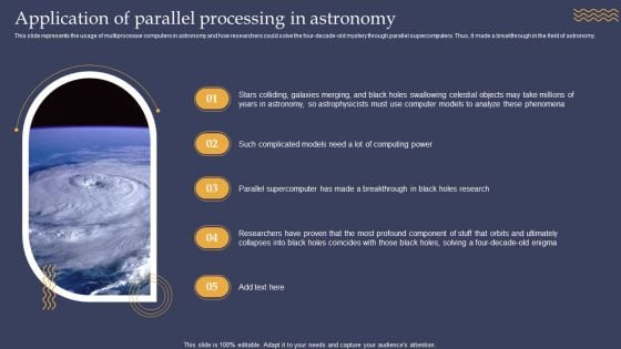 Application Of Parallel Processing In Astronomy Ppt PowerPoint Presentation File Pictures PDF