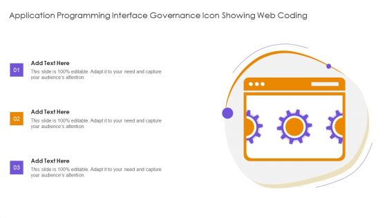 Application Programming Interface Governance Icon Showing Web Coding Pictures PDF