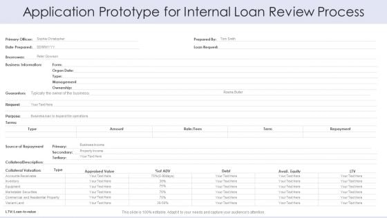 Application Prototype For Internal Loan Review Process Elements PDF