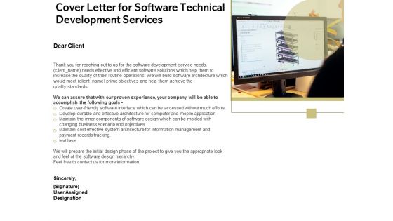 Application Technology Cover Letter For Software Technical Development Services Topics PDF Application Technology Cover Letter For Software Technical Development Services Topics PDF