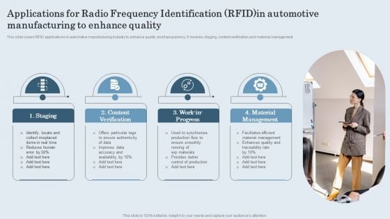 Applications For Radio Frequency Identification RFID In Automotive Manufacturing To Enhance Quality Clipart PDF