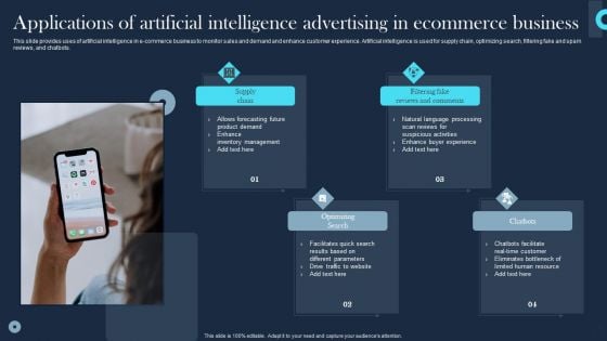 Applications Of Artificial Intelligence Advertising In Ecommerce Business Formats PDF