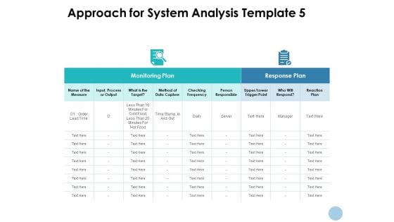 Approach For System Analysis Plan Ppt PowerPoint Presentation Pictures Maker