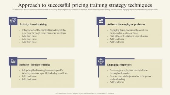 Approach To Successful Pricing Training Strategy Techniques Elements PDF Approach To Successful Pricing Training Strategy Techniques Elements PDF
