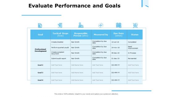 Approaches Talent Management Workplace Evaluate Performance And Goals Brochure PDF