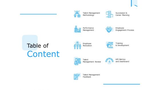 Approaches Talent Management Workplace Table Of Content Mockup PDF