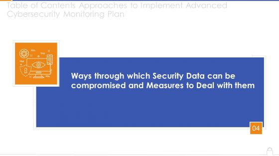 Approaches To Implement Advanced Cybersecurity Monitoring Plan Ppt PowerPoint Presentation Complete Deck With Slides