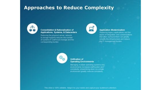 Approaches To Reduce Complexity Ppt PowerPoint Presentation Icon Infographic Template