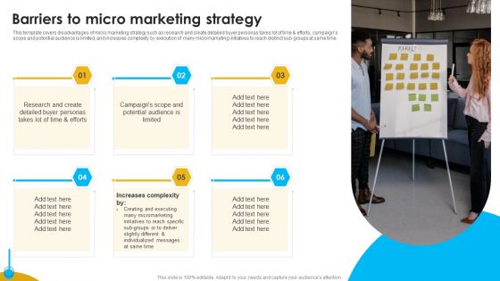 Approaches To Targeting New Customers In Various Markets Barriers To Micro Marketing Strategy Brochure PDF