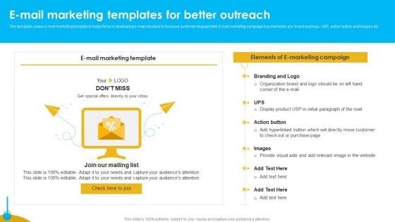 Approaches To Targeting New Customers In Various Markets E Mail Marketing Templates Portrait PDF