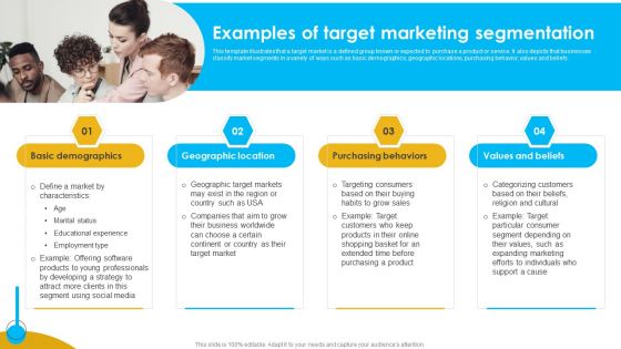 Approaches To Targeting New Customers In Various Markets Examples Of Target Marketing Brochure PDF Approaches To Targeting New Customers In Various Markets Examples Of Target Marketing Brochure PDF