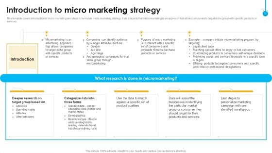 Approaches To Targeting New Customers In Various Markets Introduction To Micro Marketing Template PDF Approaches To Targeting New Customers In Various Markets Introduction To Micro Marketing Template PDF