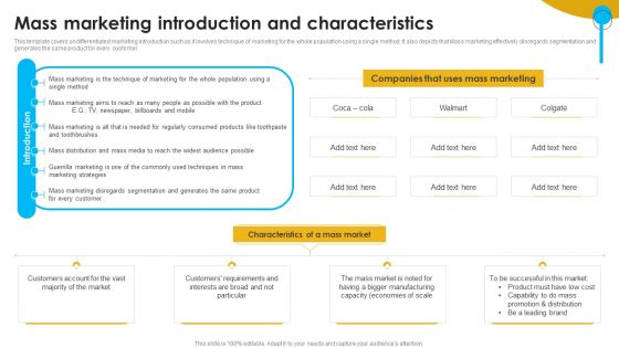 Approaches To Targeting New Customers In Various Markets Mass Marketing Introduction Formats PDF