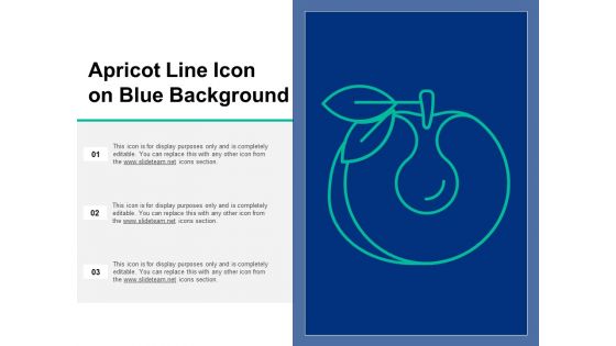 Apricot Line Icon On Blue Background Ppt PowerPoint Presentation Gallery Objects PDF