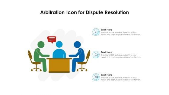 Arbitration Icon For Dispute Resolution Ppt PowerPoint Presentation Icon Files PDF