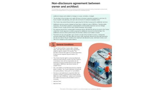 Architectural Design Services Request Non Disclosure Agreement One Pager Sample Example Document