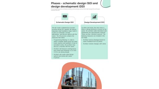 Architectural Design Services Request Phases Schematic Design SD One Pager Sample Example Document