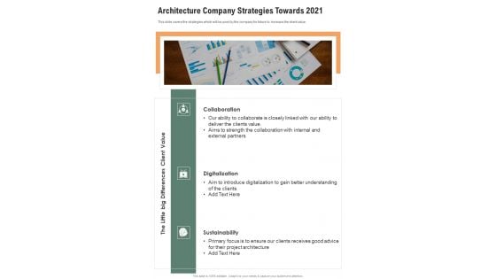 Architecture Company Strategies Towards 2021 One Pager Documents Architecture Company Strategies Towards 2021 One Pager Documents