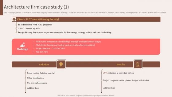 Architecture Engineering Planning Services Company Architecture Firm Case Study Portrait PDF