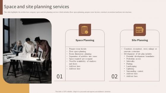 Architecture Engineering Planning Services Company Space And Site Planning Services Structure PDF