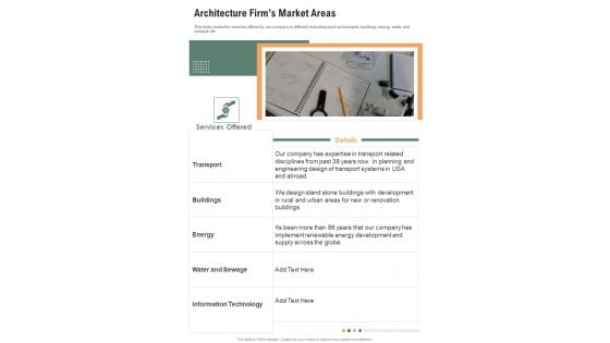 Architecture Firms Market Areas One Pager Documents