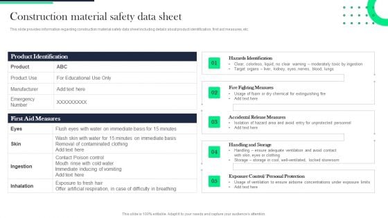 Architecture Transformation Playbook Construction Material Safety Data Sheet Designs PDF