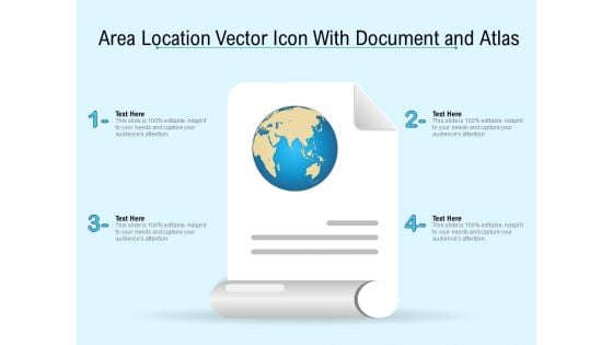 Area Location Vector Icon With Document And Atlas Ppt PowerPoint Presentation Icon Images PDF