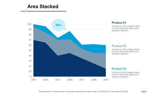 Area Stacked Product Finance Ppt PowerPoint Presentation Ideas Skills