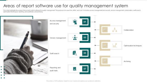 Areas Of Report Software Use For Quality Management System Rules PDF