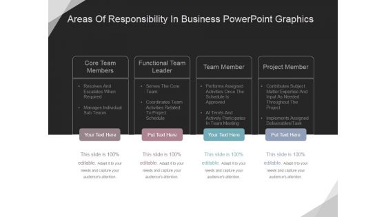 Areas Of Responsibility In Business Ppt PowerPoint Presentation Infographics