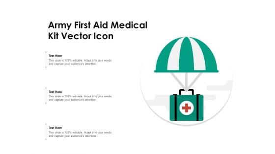 Army First Aid Medical Kit Vector Icon Ppt PowerPoint Presentation Summary Design Templates PDF