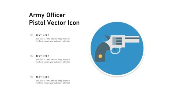 Army Officer Pistol Vector Icon Ppt PowerPoint Presentation Ideas Graphics Design PDF