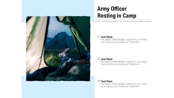 Army Officer Resting In Camp Ppt PowerPoint Presentation File Model PDF