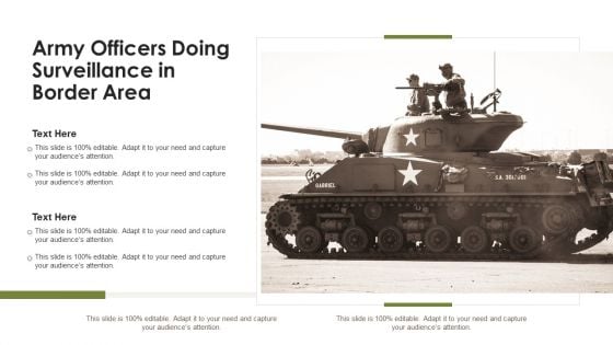 Army Officers Doing Surveillance In Border Area Ppt Icon Brochure PDF