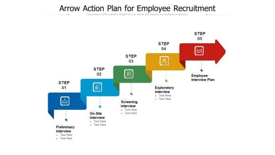 Arrow Action Plan For Employee Recruitment Ppt PowerPoint Presentation Outline Inspiration PDF