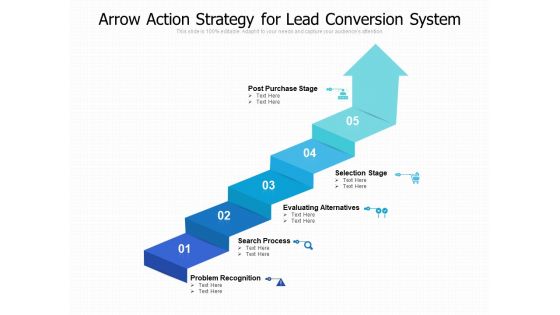 Arrow Action Strategy For Lead Conversion System Ppt PowerPoint Presentation Gallery Graphics PDF