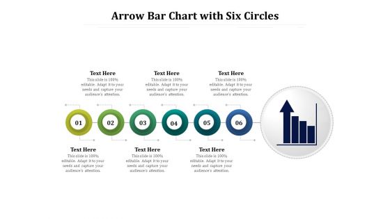 Arrow Bar Chart With Six Circles Ppt PowerPoint Presentation Gallery Design Inspiration PDF