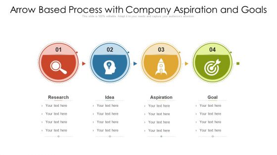 Arrow Based Process With Company Aspiration And Goals Ppt PowerPoint Presentation File Styles PDF