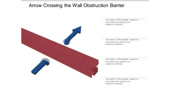 Arrow Crossing The Wall Obstruction Barrier Ppt PowerPoint Presentation Show Design Ideas