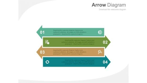 Arrow Diagram For Global Business Strategy Powerpoint Template